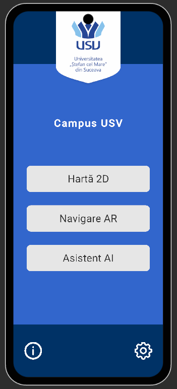 Ecranul principal Campus USV